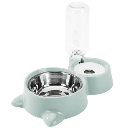 New Arrival Double Automatic Food Bowl Cat and Dog Automatic Pet Feeder Dog and Cat Bowl Plastic With Bottle Automatic