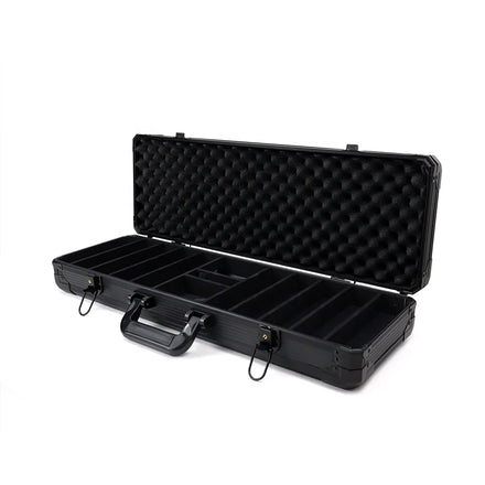 Hot Sale 500pcs Black Aluminum case with logo Empty Durable Box for Storage 40 43mm Poker Chips and Casino Accessory