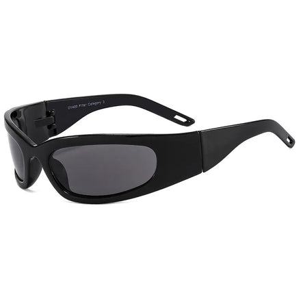 Wrap Around Trendy Fashion Sunglasses Women Men Mirrored Sport Vintage Retro Oval Shades Baseball Cycling