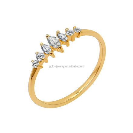 Luxury Wedding Gold Rings AU585 14K Solid Yellow Gold Moissanite Ring Fine Jewelry Available in Yellow Rose White
