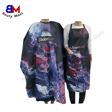 Professional Hair Stylist Apron and Hairdressing Cape Waterproof Fabric Custom Logo Apron Hairdresser Cape for Hair Cutting