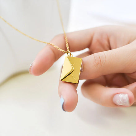 Couple Jewelry Valentine Gifts Stainless Steel Can Open Gold Plated Locket Love Slots Necklace Home Envelopes