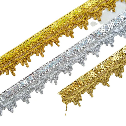 3cm Wide Diy Clothes Accessories Costume Triangle Metallic Gold Webbing Lace Ribbons Upholstedy Border Lace Trims Home Textile