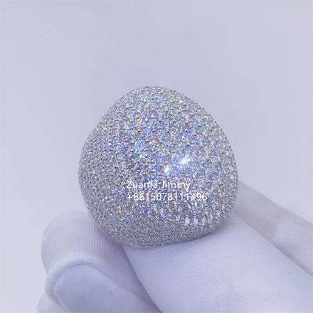 Pass Diamond Tester Iced Out VVS1 Moissanite Rapper Jewelry Cool Pinky Man Rings Hip Hop Men White Gold Plated Diamond Ring
