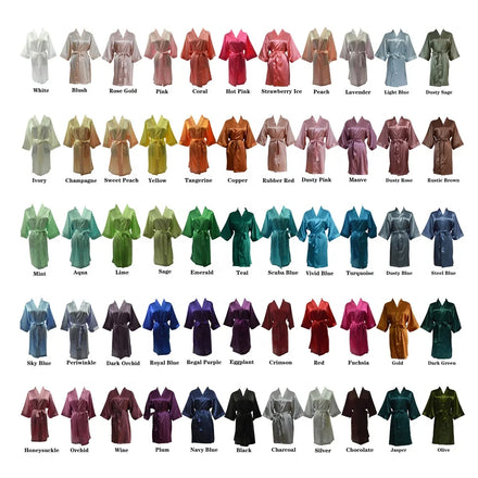 Luxury Bridal Party for Bride Bridesmaids Women De Mariage Solid Colored 3/4 Sleeves Woman Wedding Silk Satin Kimono Robes
