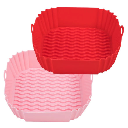 New Arrival 8 Inch Non-Stick Reusable Airfryer Pot Round Air Fryer Silicone Basket Loaf Pans