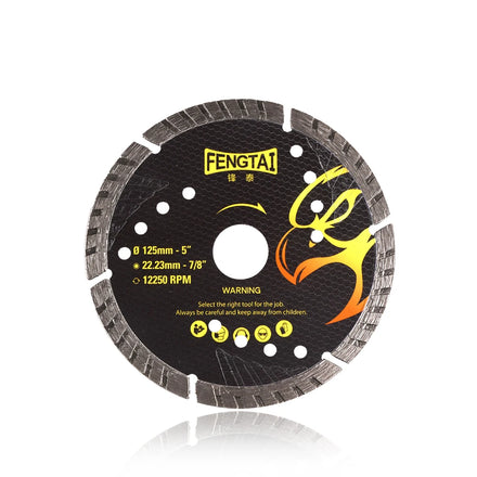 FENGTAI 5 Inch Industrial Diamond Hot Press Turbo Blade 6T Slant Protection OEM Customizable 7/8 Arbor 2.4mm Thickness Cutting