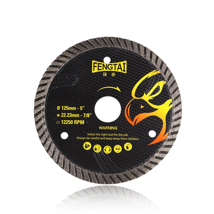 FENGTAI Industrial Grade 125mm Diamond Turbo Saw Blades with Protection Teeth Hot Press OEM for Cutting Granite Marble Concrete