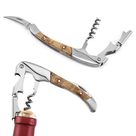 Professional Stainless Steel Corks Crew Rosewood Wooden Handle Waiters Corkscrew Bartenders Hicoup Wine Opener with Gift Set
