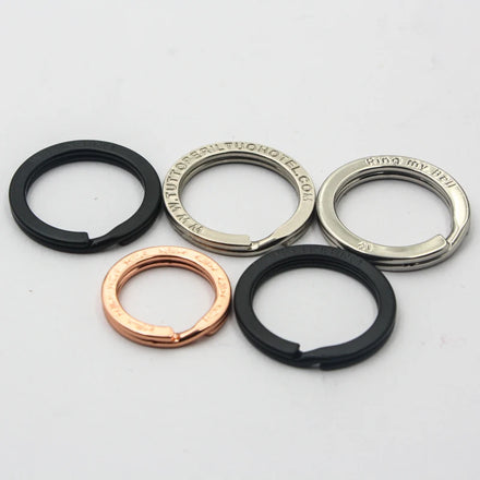 OEM & ODM Factory Custom Design Quality Brand Name Various Colorful Flat Stainless Steel Split Key Ring