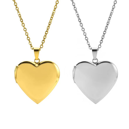 Hot Selling Stainless Steel Jewelry Heart Photo Frame Locket Pendant Necklace