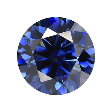Moissanite Wholesale Dak Blue Loose Gemstone 1 Carat Round Beads 6.5mm VVS1 Quality Cut Test Positive Diamond Band FZ