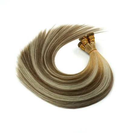 Doris Beauty Machine Double Weft Remy Russian Extension Bone Straight Full Cuticle Beaded 100g Chemical Processing None Grade