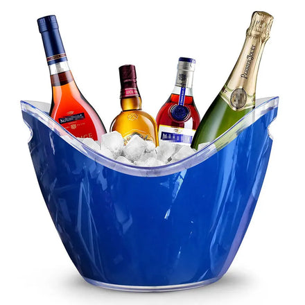 High Quality KTV Bar Party Oval Shape Luxury Wine Vodka Whiskey Champagne 8L Buckets Clear Acrylic Plastic Ice Bucket