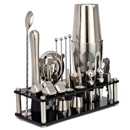 Professional Orion 20-Piece Stainless Steel Bartender Kit Bar Cocktail Boston Shaker Set 750ml Eco-Friendly Durable Travel Gift