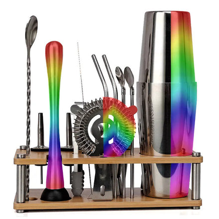 Hot Selling 17 PCS Stainless Steel Bartender Kit Set Includes Martini Shaker Measuring Jigger Mixing Spoon for Cocktail Shakers