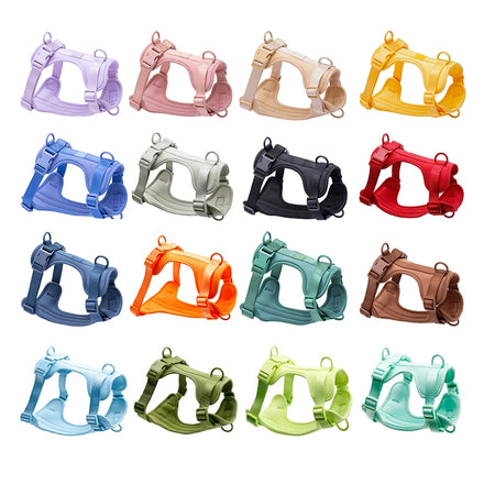 All-Weather Lightweight Neoprene Puppy Harness Quick Release Ribbons Safety Adjustable Easy Control for Outdoor Patrol Training