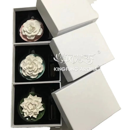 Hot Sell Ceramic Gift Box Packing Plate Flower Diffuser Bottle Reed Flower Air Freshener