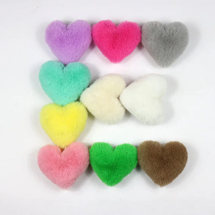 Factory Supplier New Brand Keychain Fur Faux Fur Pom Keychain Heart-shaped Pompom Keychain