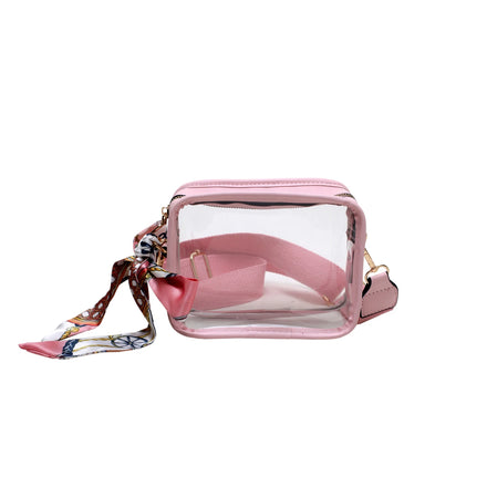 Summer Classic Clear PVC Stadium Approved Transparent Crossbody Bag Travel Phone Bag for Women Girls