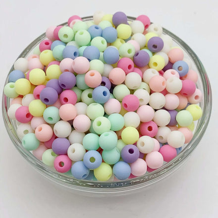 DS Wholesale 6-14mm Acrylic Bead Straight Hole Solid Color Plastic Bead Diy Jewelry Loose Bead