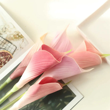 A-1268 INS Artificial Wedding Home Decoration Flower 65cm PU Material Artificial Common Callalily Flowers