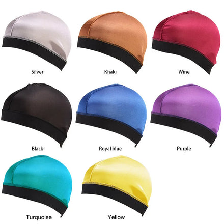 Elastic Spandex Polyester Durag Compression Hair Shower Dome Hat Wig Hat Breathable Men Wave Cap