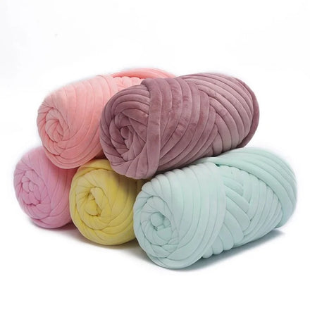 Hot Sale 3cm Wide Chunky Yarn Braid Hand Knitting Blanket Carpet Short Velvet Cotton Tube Filled Yarn