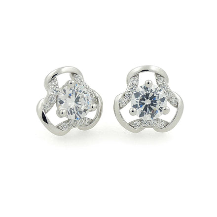 Wholesale High Quality Women Jewelry 925 Sterling Silver CZ Stones Stud Earrings for Girl