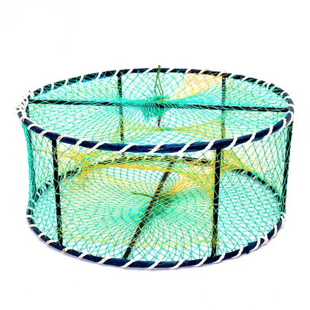 Wholesale Round Shape Bold and Heavy Plastic Coated Steel Crab Cage for Saltwater Boat Fishing