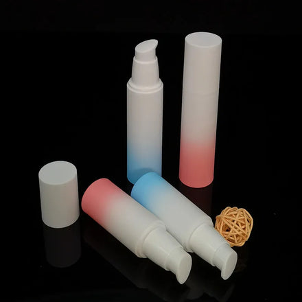 15ml 30ml 50ml Plastic Bottle Set Gradient Color Press Pump Lotion Bottle Makeup Water Spray Bottle with Cover