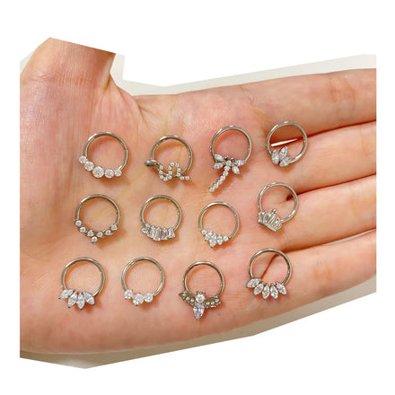 Latest Design GZN Piercing Jewelry ASTM F136 Titanium Segment Rings Earring Jewelry Nose Ring