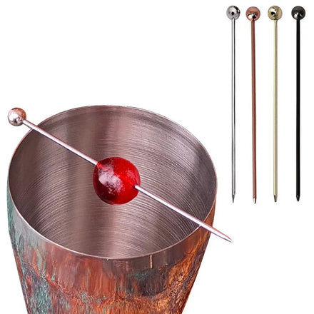 Upgraded Stainless Steel Martini Olive Skewers Reusable Sandwich Sticks Appetizer and Fruit Toothpicks Metal Cocktail Pick
