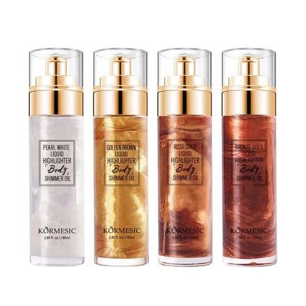 KORMESIC Custom logo 80ml Private Label Scented Dry Gold Bronze Highlighters Shimmer Body Oil Spray