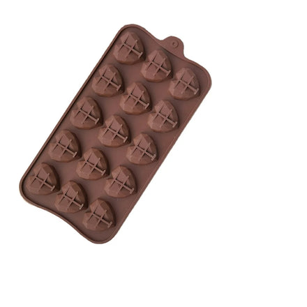 15-Cavity 3D Silicone DIY Wax Melt Molds Valentine Baking Moulds Mini Diamond Heart Shape Chocolate Molds