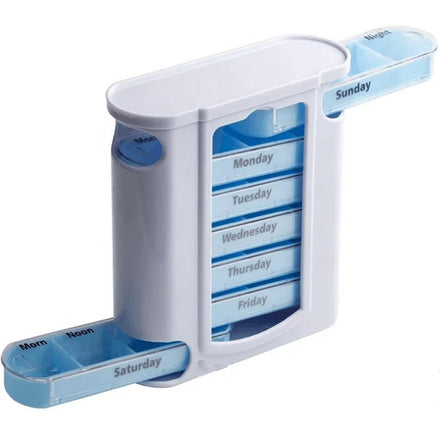 7 Day Multi Function Pill Organizer Box Weekly Medication Dispenser & Storage Container for Daily Use
