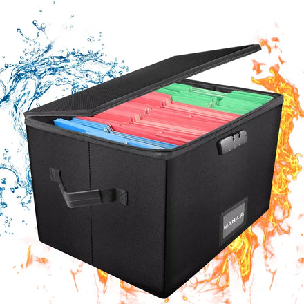 Fireproof and Waterproof Large Capacity File Box with Lock for Storing and Organizing Important Documents