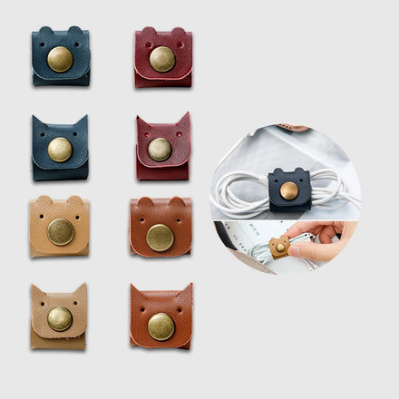 Low Price Leather Cable Straps Organizers PU Faux Leather Data Cable Organizers USB Cable Earphone Fixed