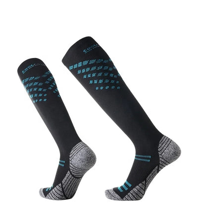 Unisex Winter Coolmax Quick Dry Compression Running Socks Knee-High Thick Knitted Body Logo Athletic Sport Sweat-Absorbent