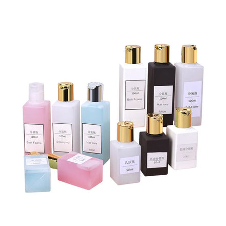 50ml 100ml Hot Sale in Stock PE Plastic Empty Bottles with Electrogilding Caps