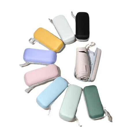 UV Production Sunscreen Umbrellas With Case Lady Mini Capsule Umbrella Girls Portable Pocket 6 Folding Umbrella