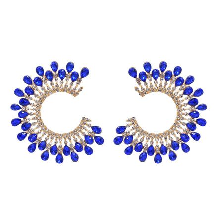 Crystal Hoop Rhinestones Earrings Bridal Stud Earrings Sparkly Crystal Fringe Earrings for Wedding