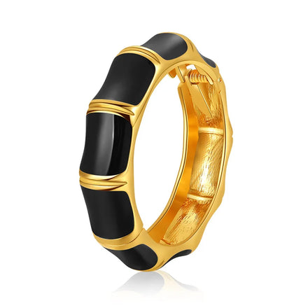 18k Gold Plated Fashion Fine Enamel Bangle Bracelet with High Polishing for Women Jewelry Gift