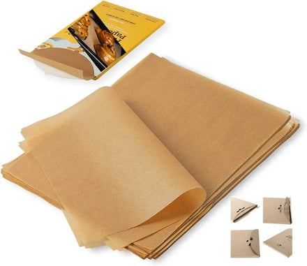 Pre-Cut Waterproof Silicone Coated Double-Sided Parchment Paper for Cake & Cookie Baking 50-Piece Pack