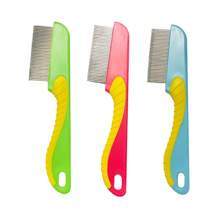 Wholesale Plastic Stainless Steel pink Blue Red Package Opp Bag Deinsectization Pet Comb