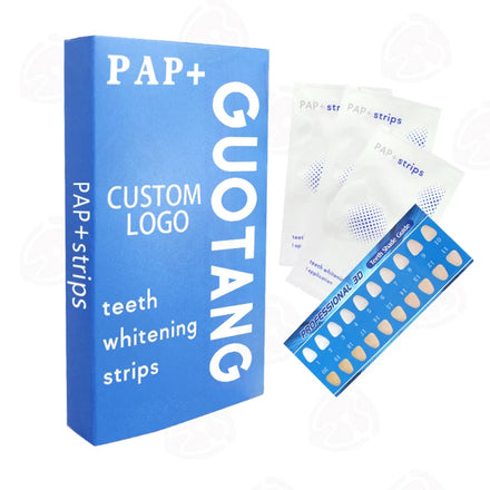 Wholesale Private Label Strong Sticky Non Peroxide Transparent White Pap Teeth Whitening Strips