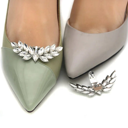 Removable Crystal Rhinestone Shoe Clips Bling Wedding Shoe Accessaries