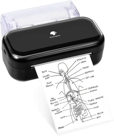 Phomemo Q22-RMS2 Silicone Pressure Sensitive Single Sided Waterproof Black on White Labels Sticker Paper Roll