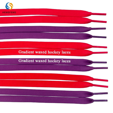 Custom Gradient Rainbow Waxed Shoelaces Waterproof Novelty Shoe Laces for Hockey & Casual Shoes