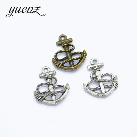 Antique Silver Color Charms Metal Ship's Anchor Charm Pendant Bracelet Necklace Jewelry Making 22*18mm H51